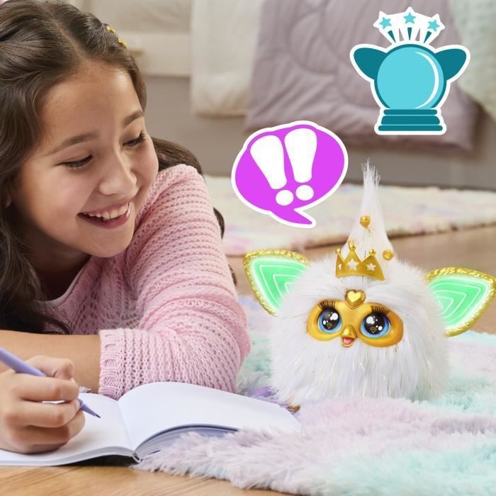 Furby Gold Glow, een spraakgestuurd pluche speeltje dat in het donker oplicht, interactief speelgoed, geschikt voor kinderen vanaf 6 jaar.