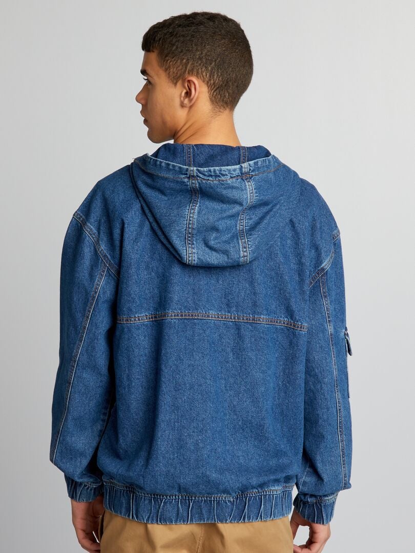 Moletom jeans com capuz - AZUL