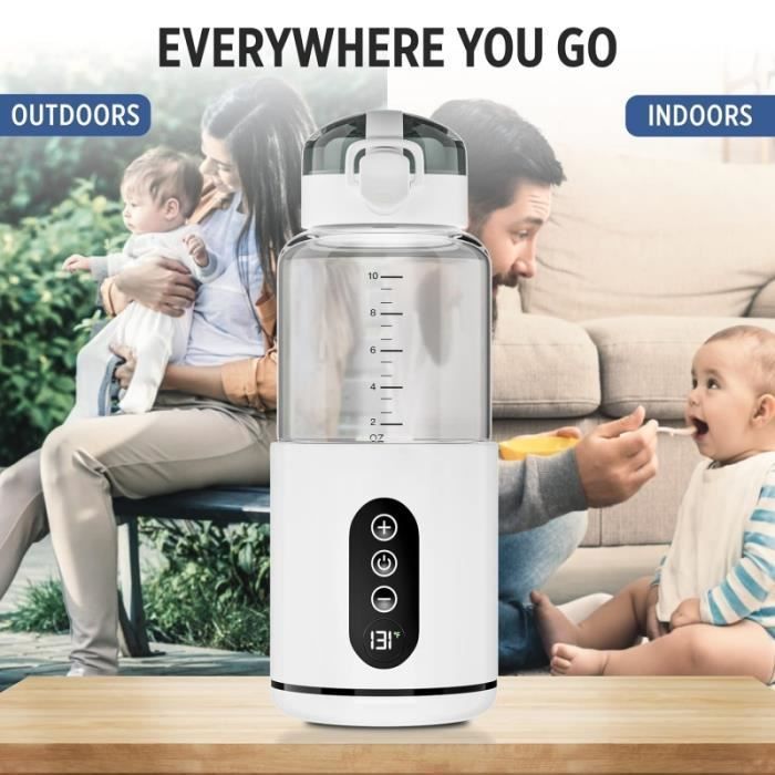 Chauffe-Eau Portable pour bébé,Chauffe-biberon pour Capacité de 300 ml, température réglable,adapté aux voyages, extérieur, voiture