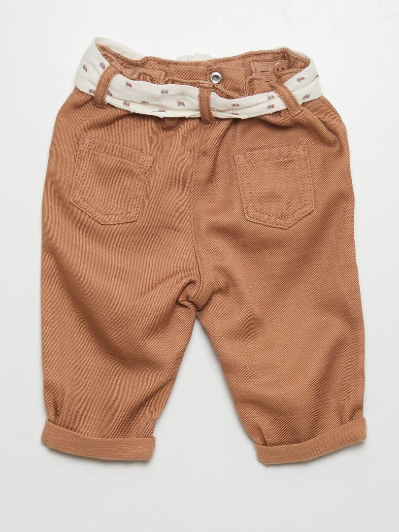 Papieren broek - BRUIN