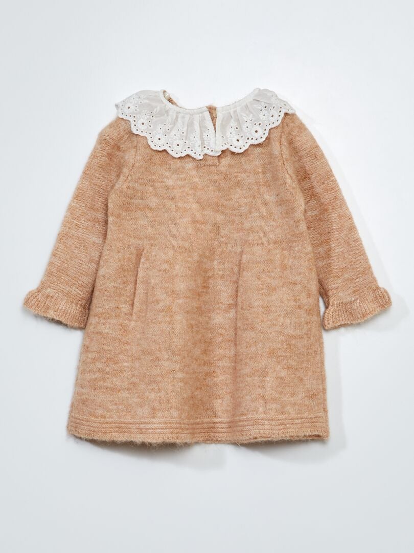 Tricot gebreide jurk - BEIGE