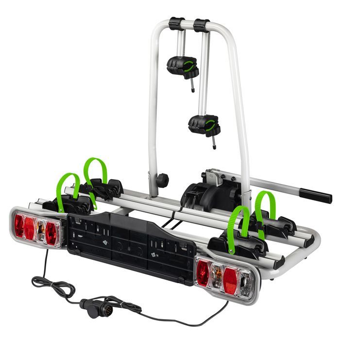 Portabicicletas Wiltec para enganche de remolque, para 2 bicicletas – Capacidad máxima: 60 kg – Gancho de bola de 5 cm (2