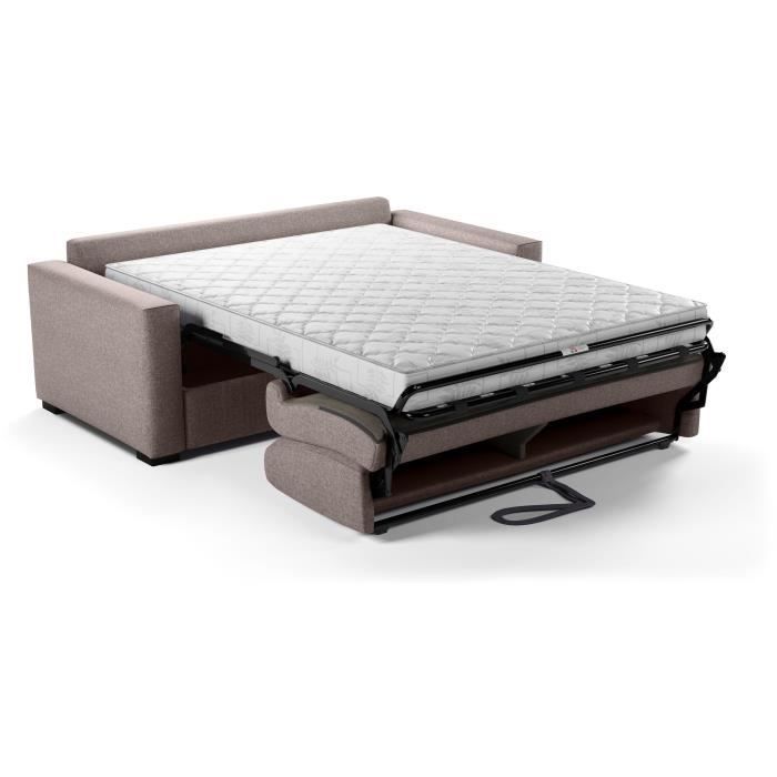 Express convertible sofa - MARIUS - Beige fabric - 14cm mattress - 190 x 100 x 87 cm
