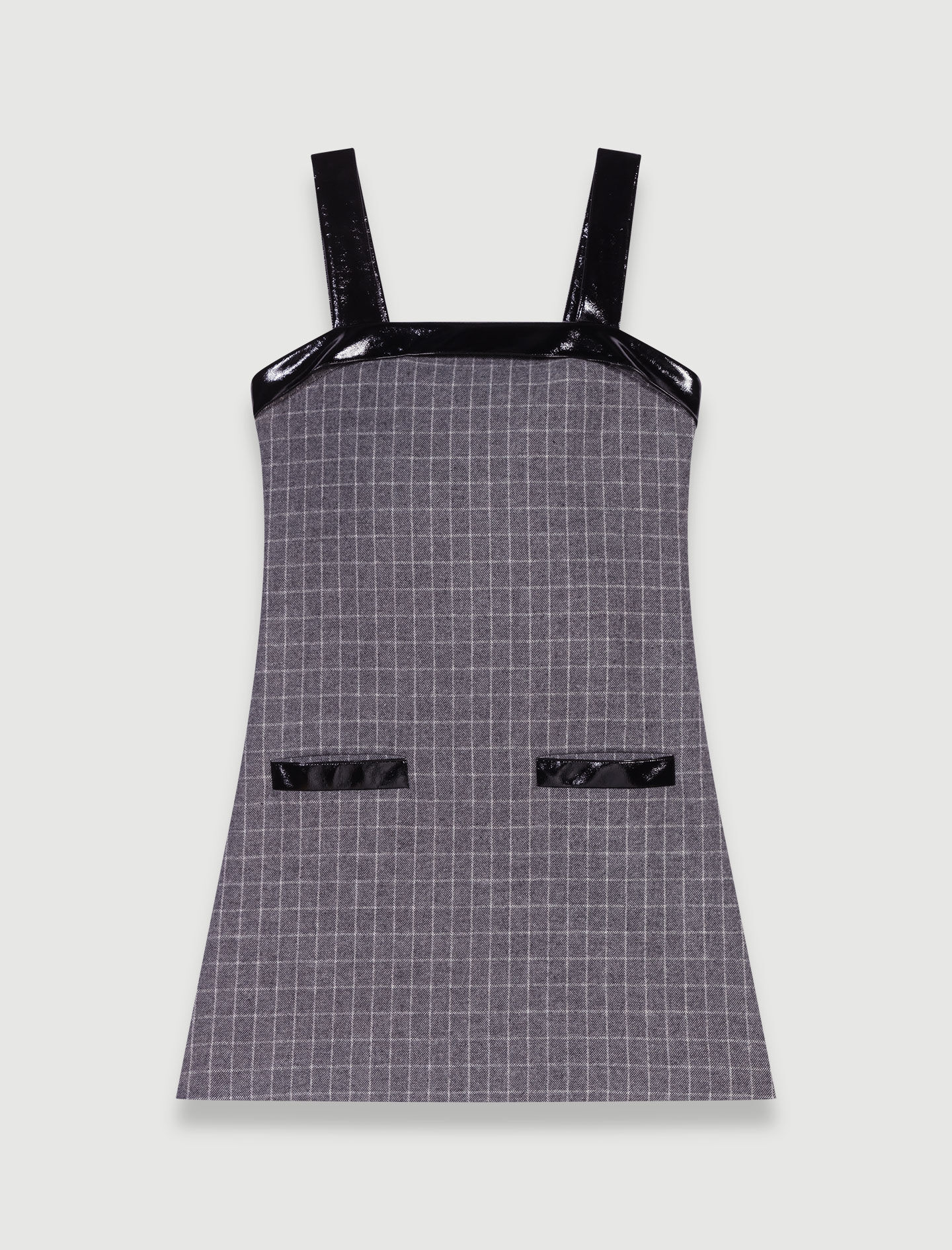 Lyhyt ruudullinen mekko - Harmaa