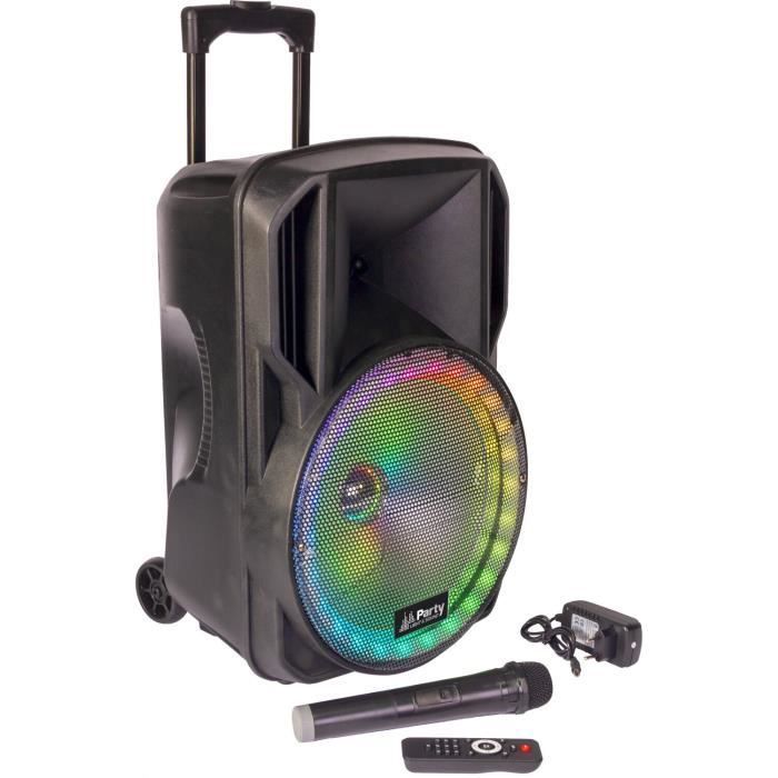 PARTY - PARTY-12RGB - Draagbare luidspreker van 30 cm met USB, Bluetooth, FM, VHF-microfoon en afstandsbediening