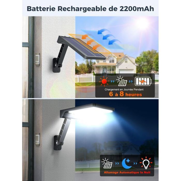 Foco LED solar para exteriores - MHY® - Sensor de movimiento - 3 modos de iluminación - Resistencia al agua IP65