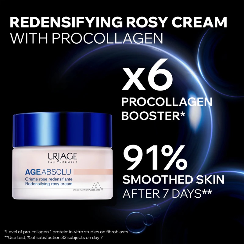 Uriage Age Absolu Redensifying Rosy Cream крема против бора са ефектом лифтинга и хијалуронском киселином