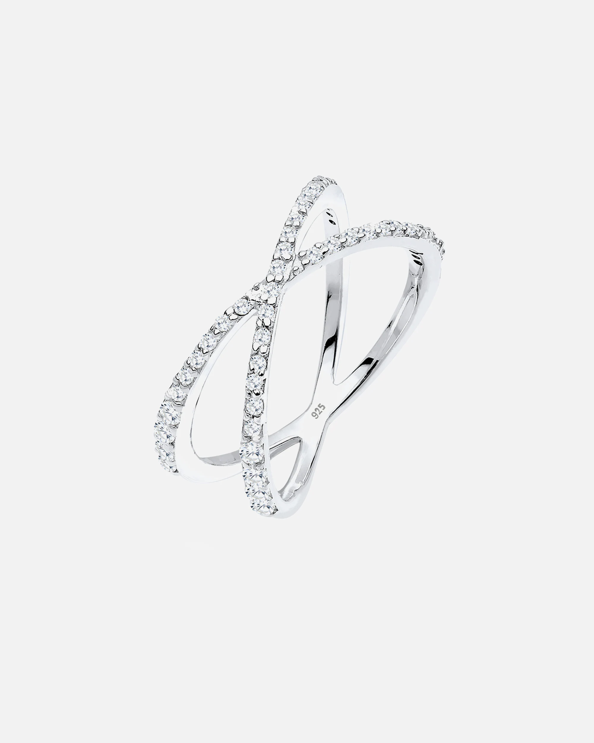 Elli Femmes Enroulement X avec Cristaux de Zirconium en Argent Sterling 925