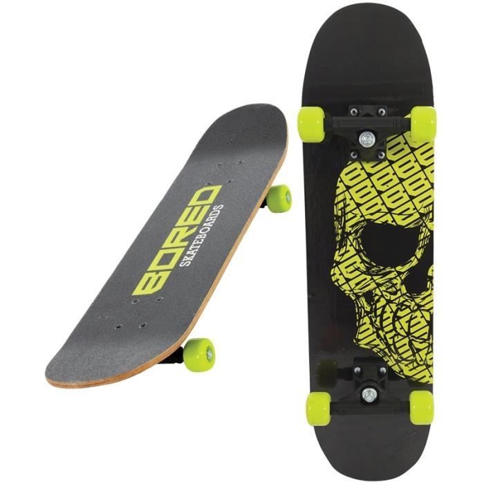 Tabla de skate Tandem de madera de arce - negro/verde - 7,5 x 20 x 79 cm