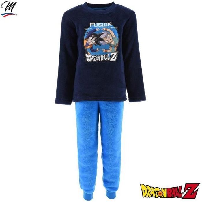 Ensemble de Pyjama Polaire Garçon - DRAGON BALL Z - Fusion Gotenk - Bleu - Enfant - 100% Polyester