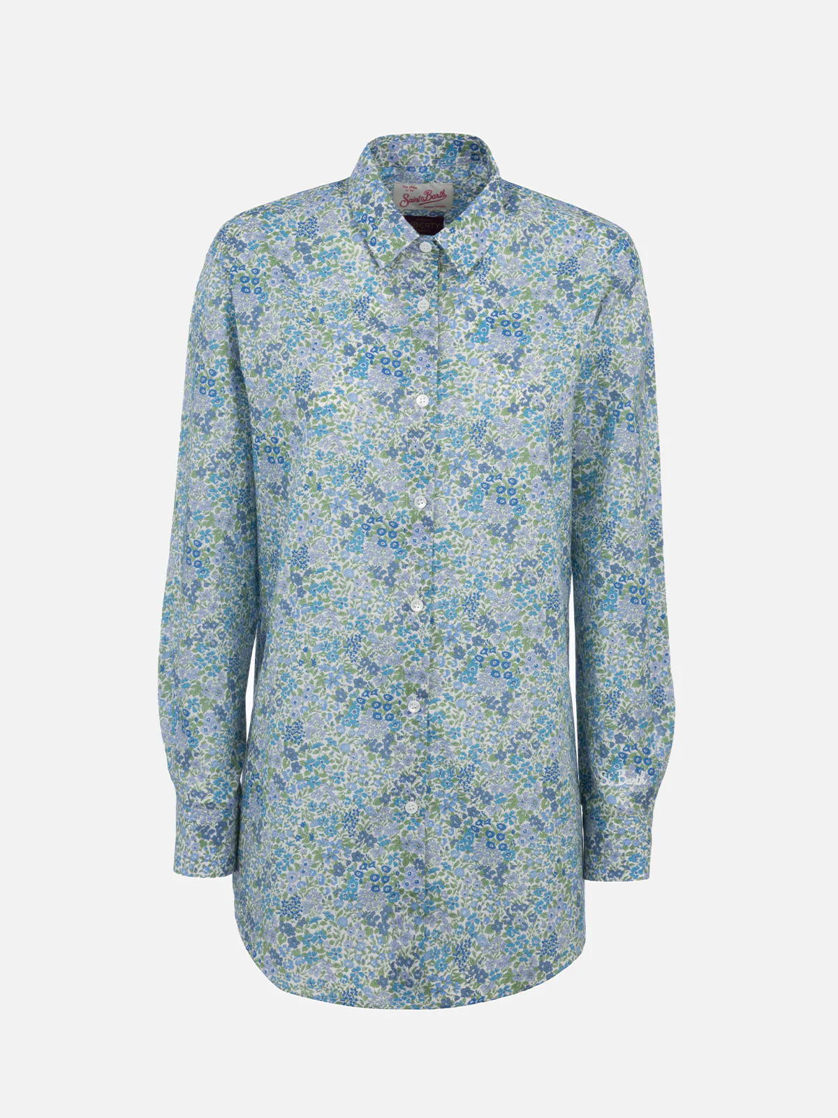 Oversized katoenen damesblouse met Joanna Luise Brigitte-print | REALIZZ