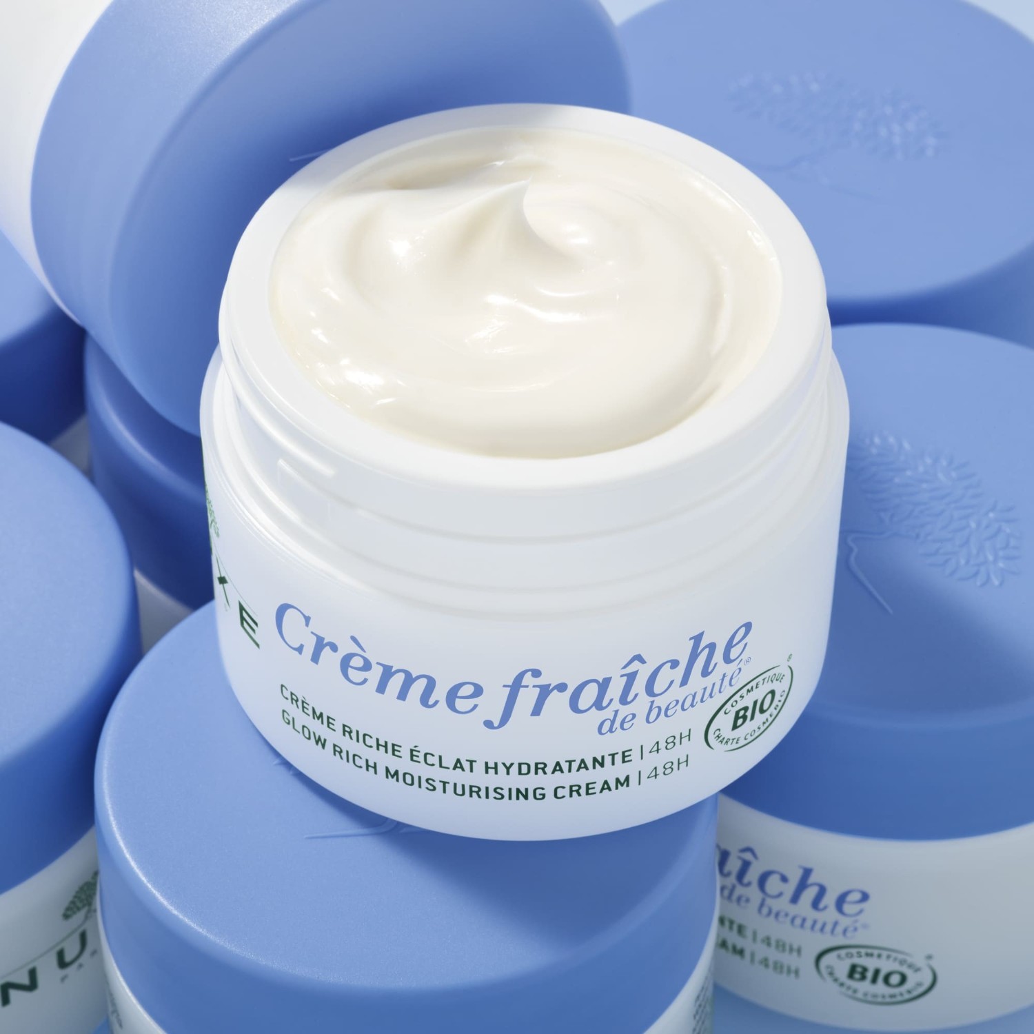 NUXE Crème Riche Éclat Hydratante 48H, Certifiée Bio