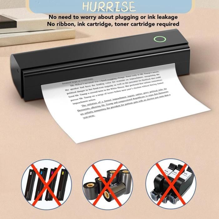 Tbest Imprimante sans interruption   Imprimante Portable sans Encre, Imprimante Thermique sans Fil avec  informatique imprimante