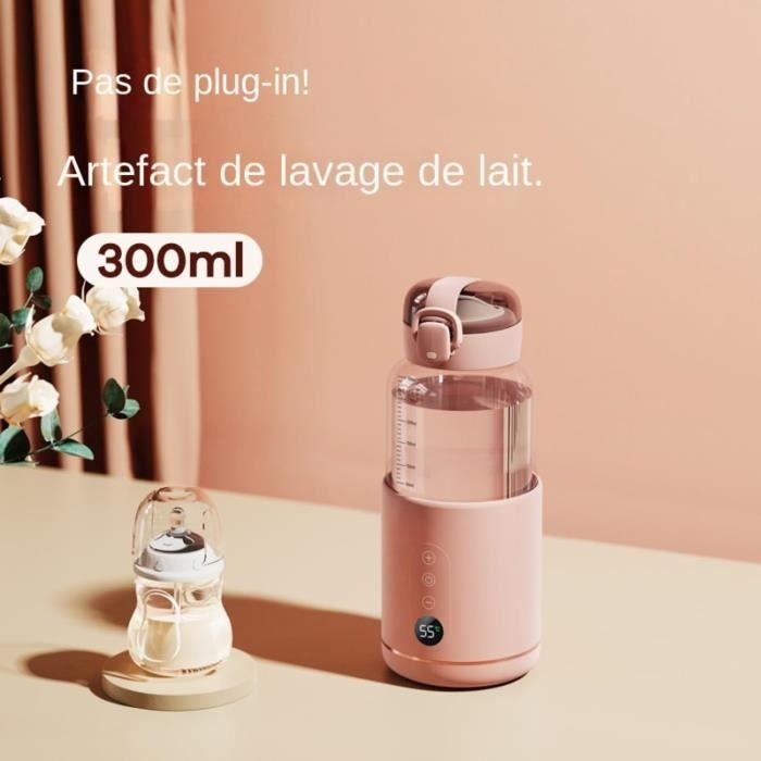 Chauffe-Eau portatif,Chauffe-Eau Portable pour Formule bébé Capacité de 300ML,Chauffe biberon Nomade sans Fil,Fonction de Charge USB