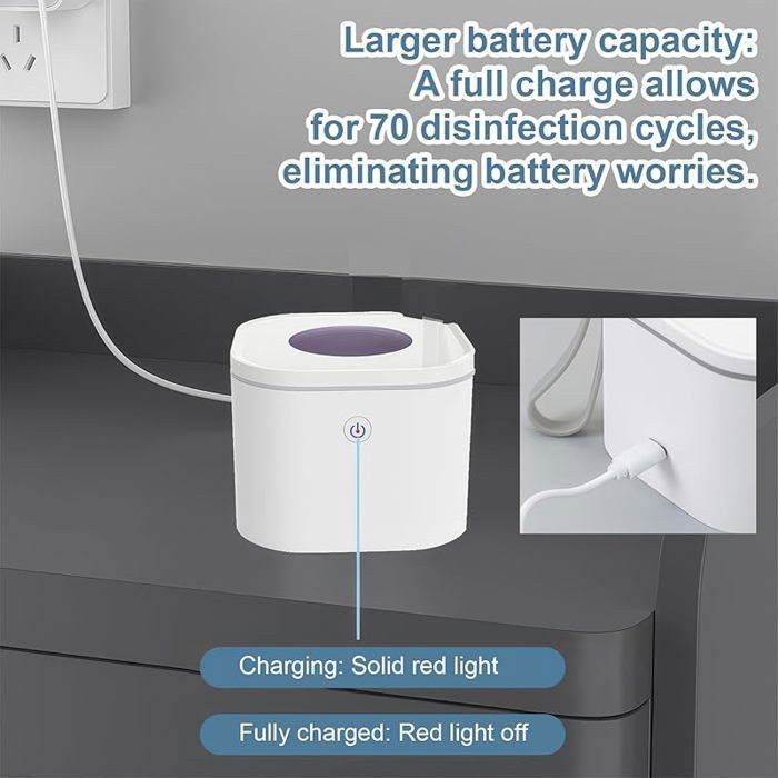 Stérilisateur de biberon UV portable pour bébé, 70 utilisations par charge, stérilise tétines et accessoires de tétine