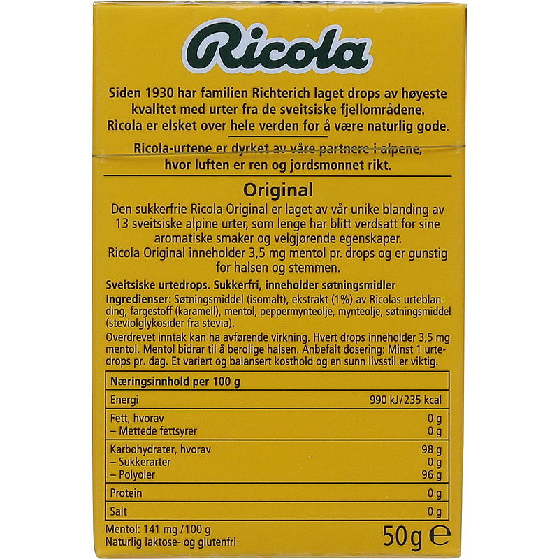 Ricola Ricola Original 50 g sin azúcar