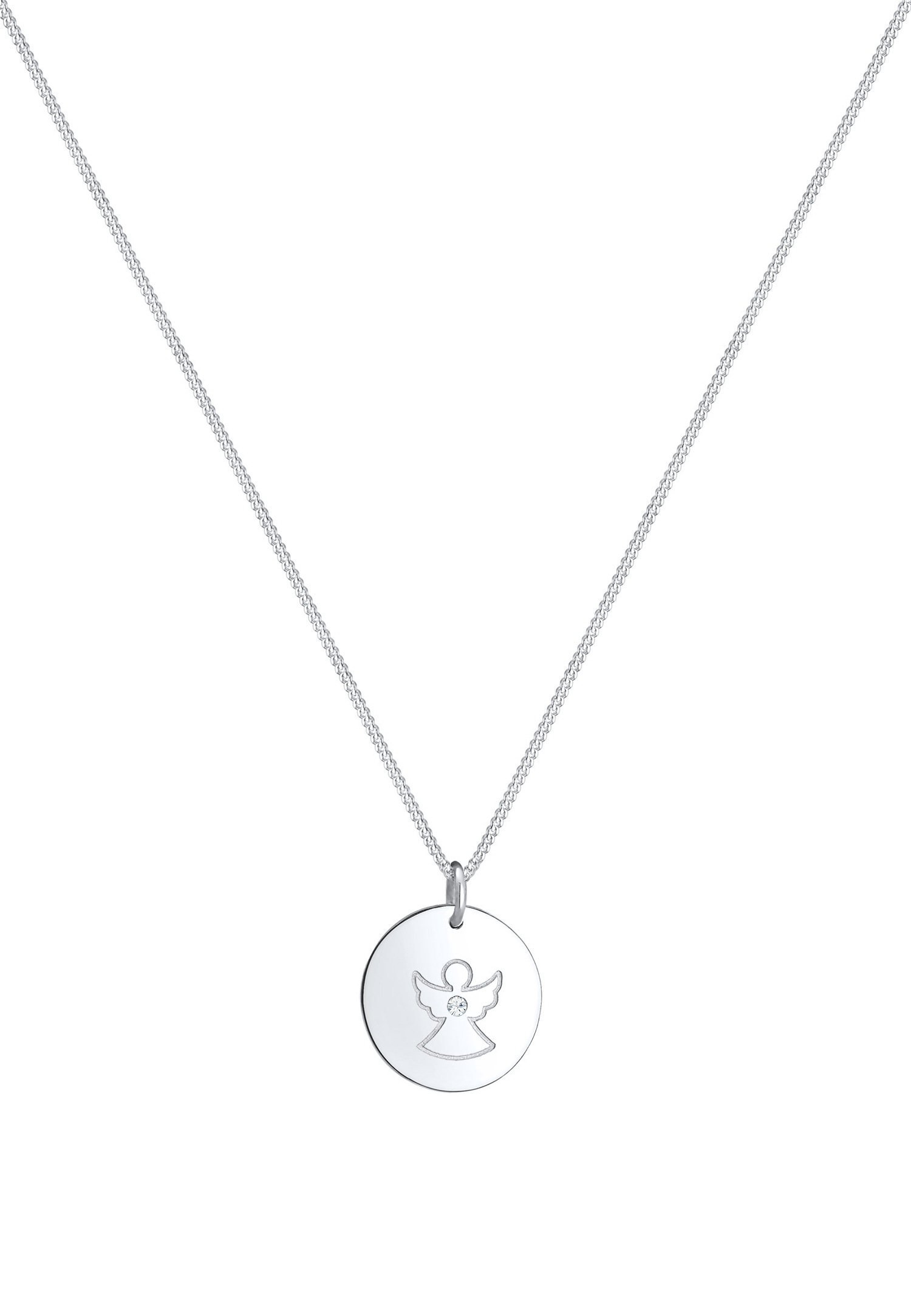 Elli Femmes ange plaquette avec cristaux en argent sterling 925