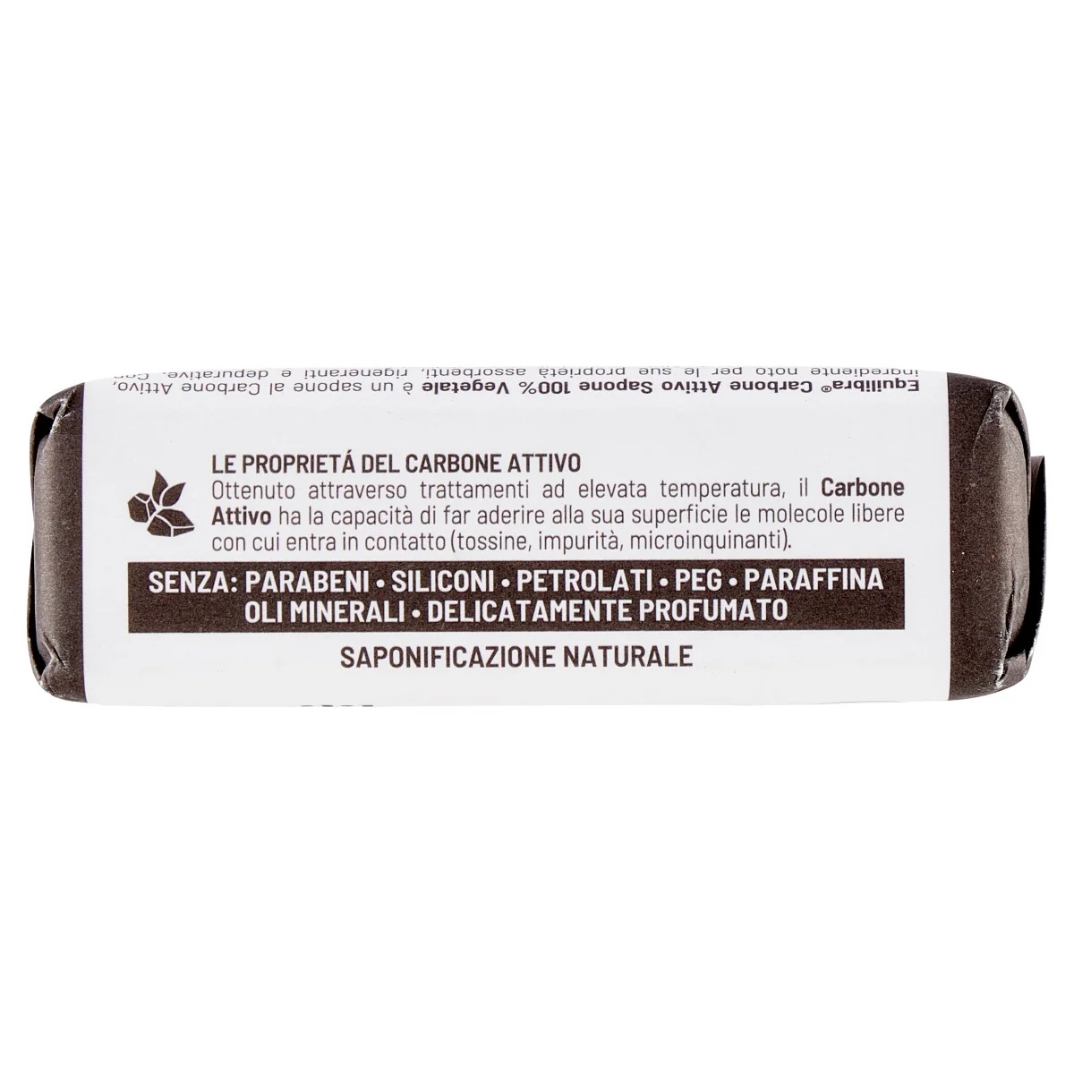 Equilibra zeep met actieve kool, 100 g, zonder parabenen.