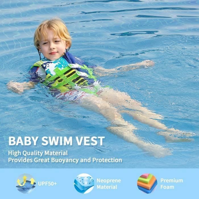 Gilet Bain pour Enfants Veste Folat - Formation de Natation - Bouyancy Maillot de Bain Aider - Bébé de 1-12 Ans