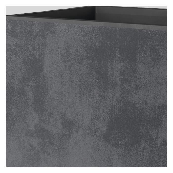 DEROMA Jardinière Muret Millennium R - 59x25 x H25 cm - Anthracite - A réserve d'eau
