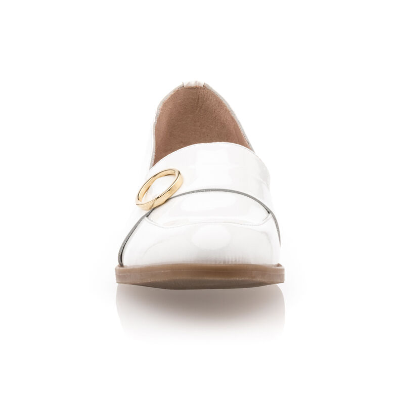 Hvite loafers/båtsko til dame