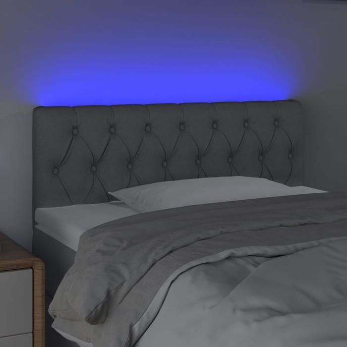 cabecero LED vidaXL para dormitorio, mueble individual, accesorio para cama individual, cabecero de cama interior, gris claro 3121938