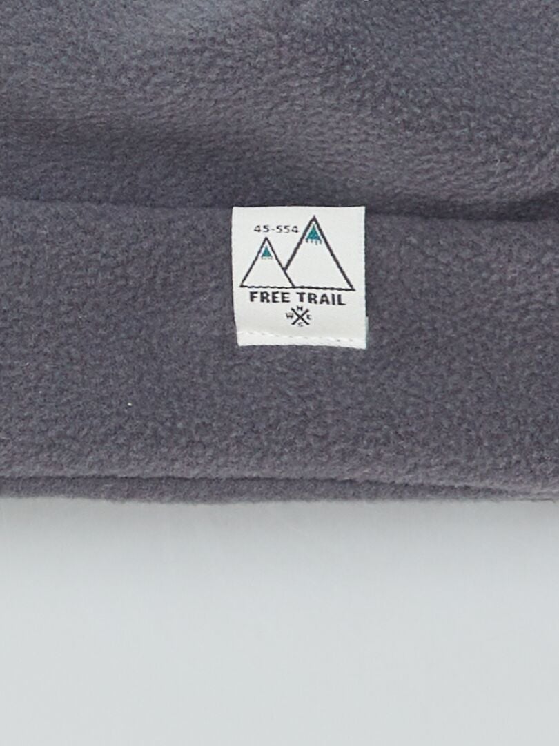 Conjunto de esqui com gorro e cachecol de lã polar - CINZA