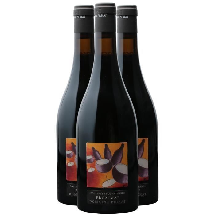Collines Rhodaniennes Proxima Rouge 2021 - Lot de 3x75cl - Domaine Pichat - Vin IGP Rouge de la Vallée du Rhône