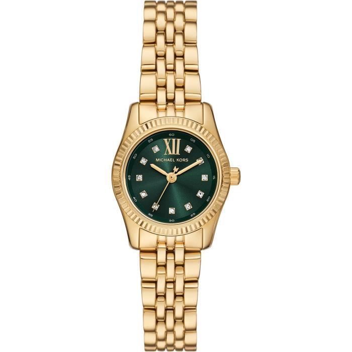 Dameshorloge - Michael Kors - MK4842 - Goudkleurig roestvrij staal - Groene wijzerplaat - Waterdicht tot 5 ATM