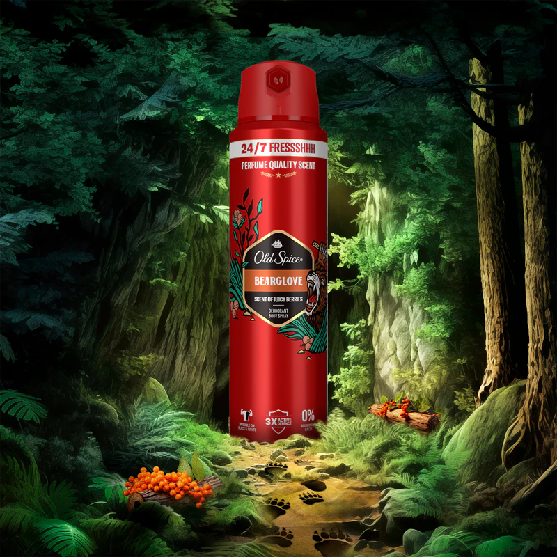 Desodorante Spray Refrescante Old Spice Bearglove para Homens