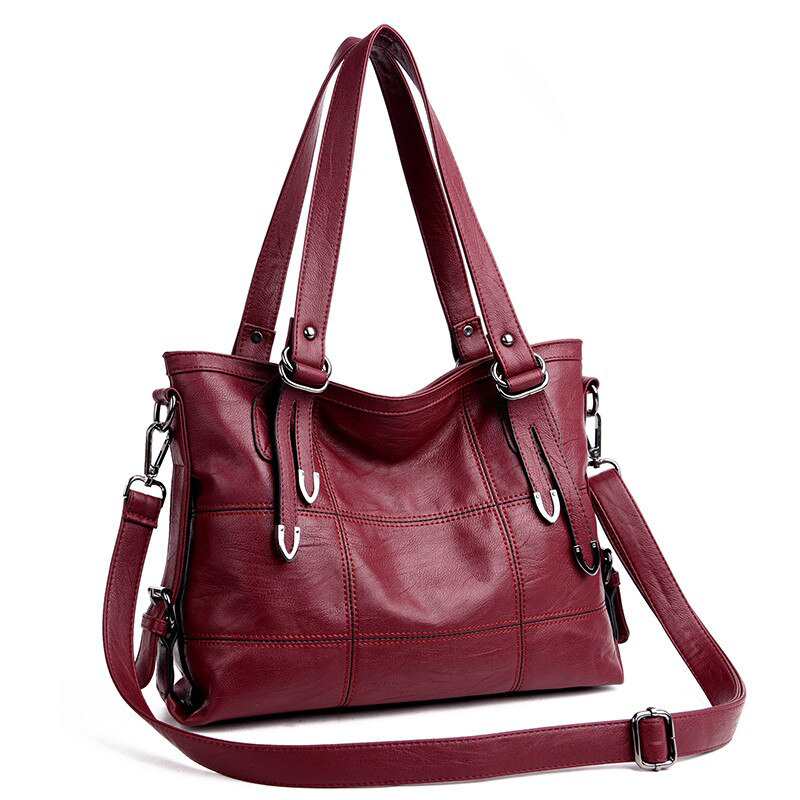 Nouveaux sacs bandoulière en cuir véritable pour femmes, grands sacs à bandoulière, marque Woman Bolsa Feminina Preta Sac