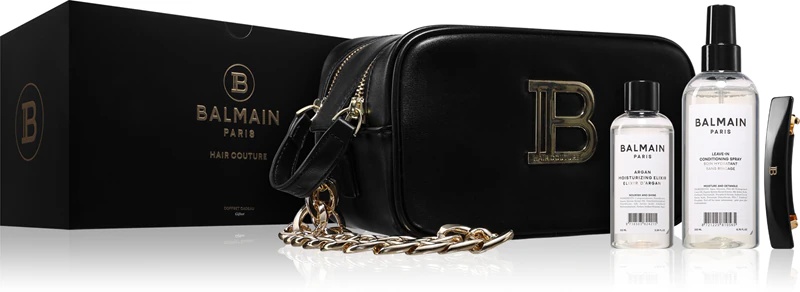 Darilni set za ženske Balmain Hair Couture toaletna torbica črno-zlata