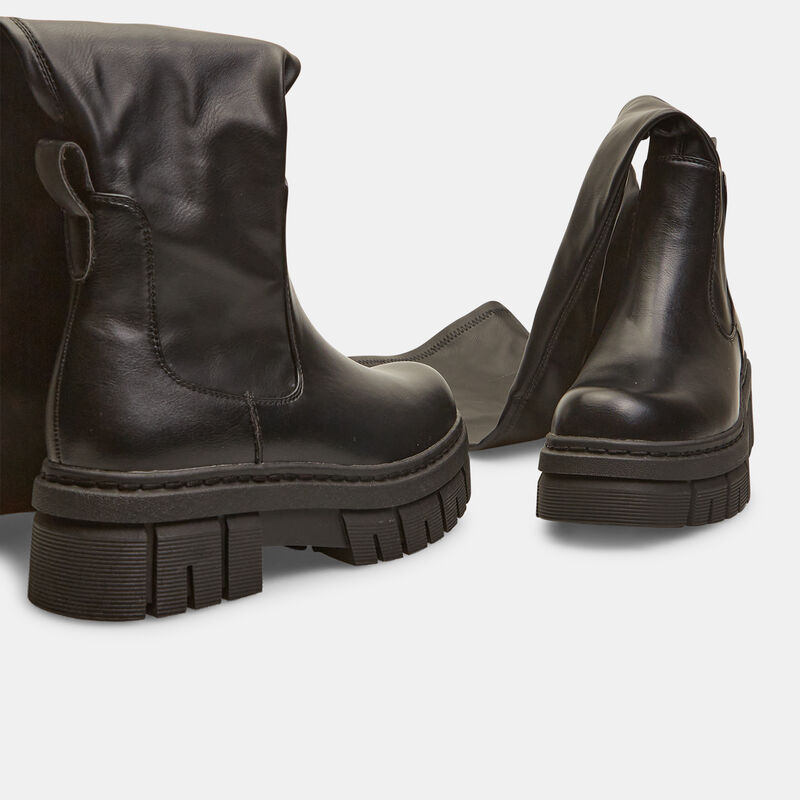 Ženske čizme do butina s efektom kože