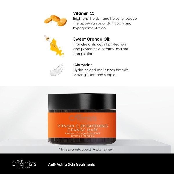 skinChemists Maschera Illuminante alla Vitamina C, Confezione Doppia 2 x 50 ml
