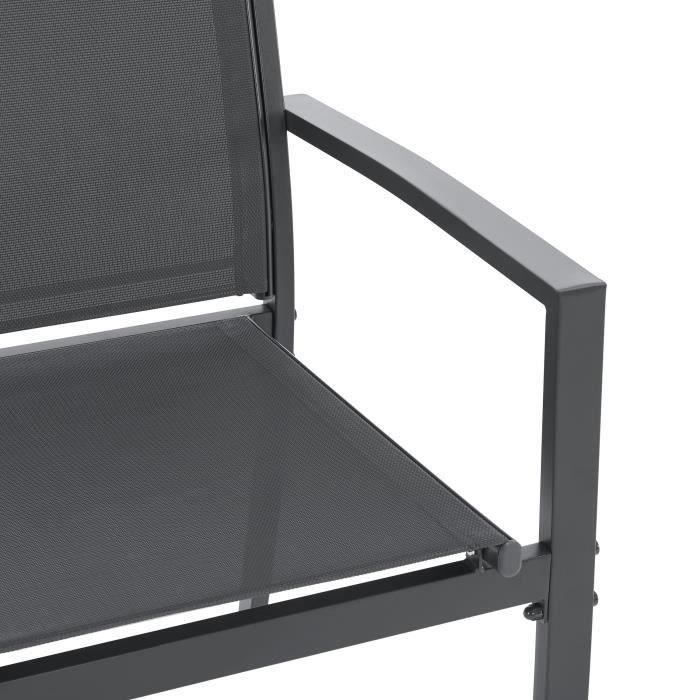 Set di mobili da giardino CEBU - Struttura in acciaio - 4 posti - Grigio
