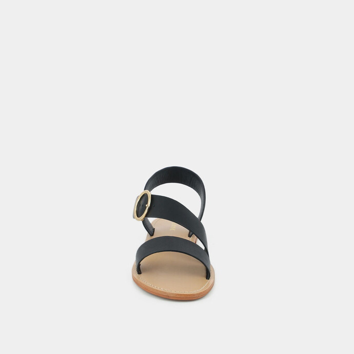 Sandales asymétriques  en cuir noir