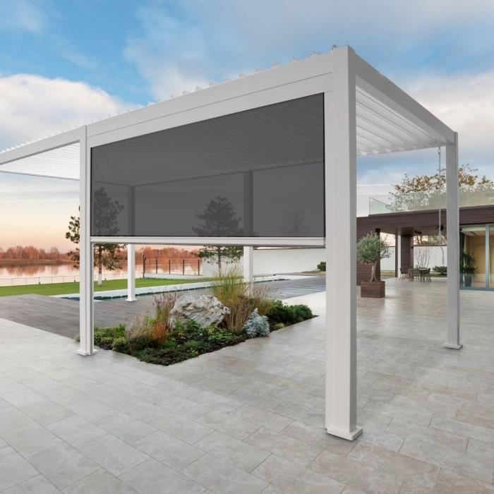 Store - CHALET & JARDIN - Pour pergola bioclimatique - 4 m - Blanc