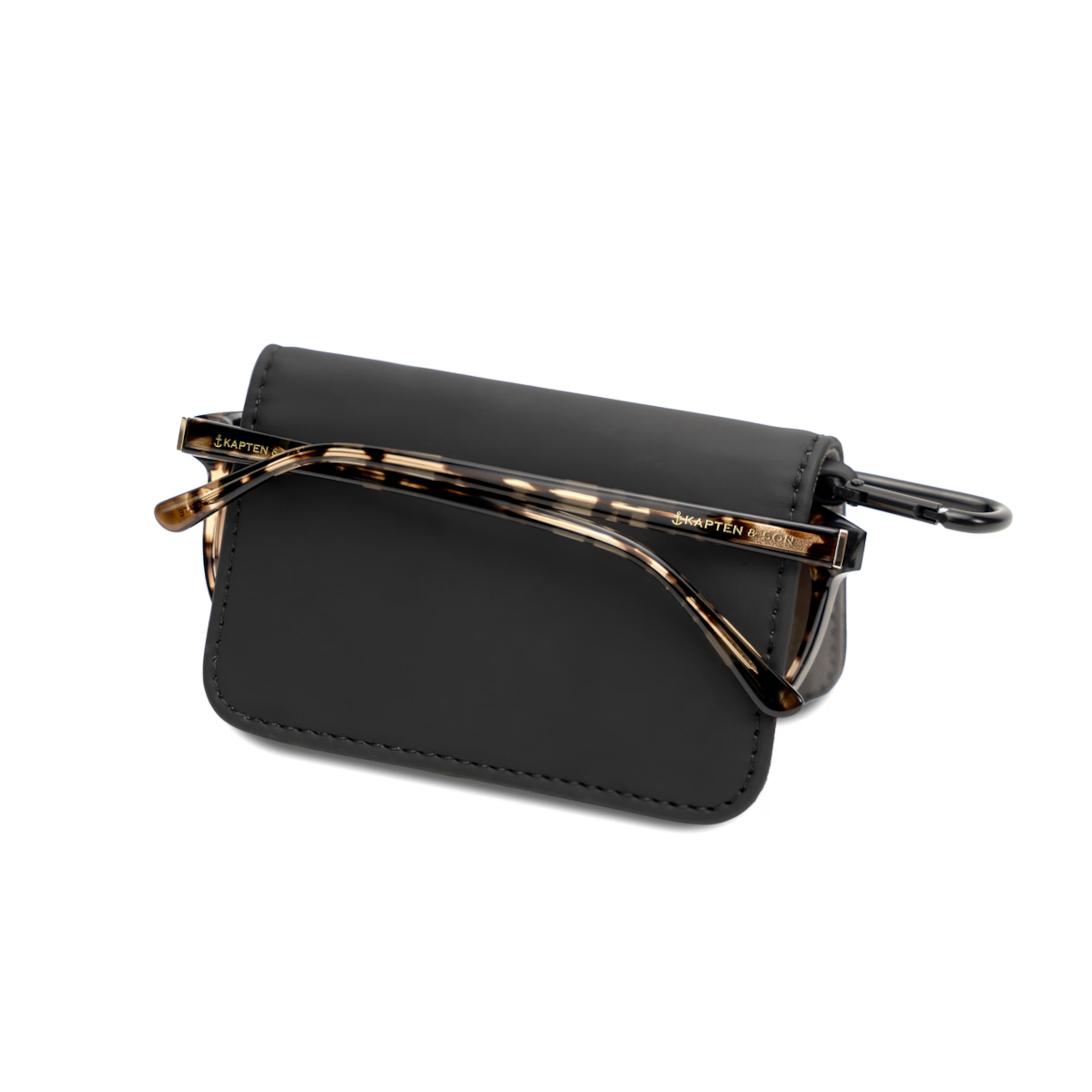 Pochette à lunettes entièrement noire