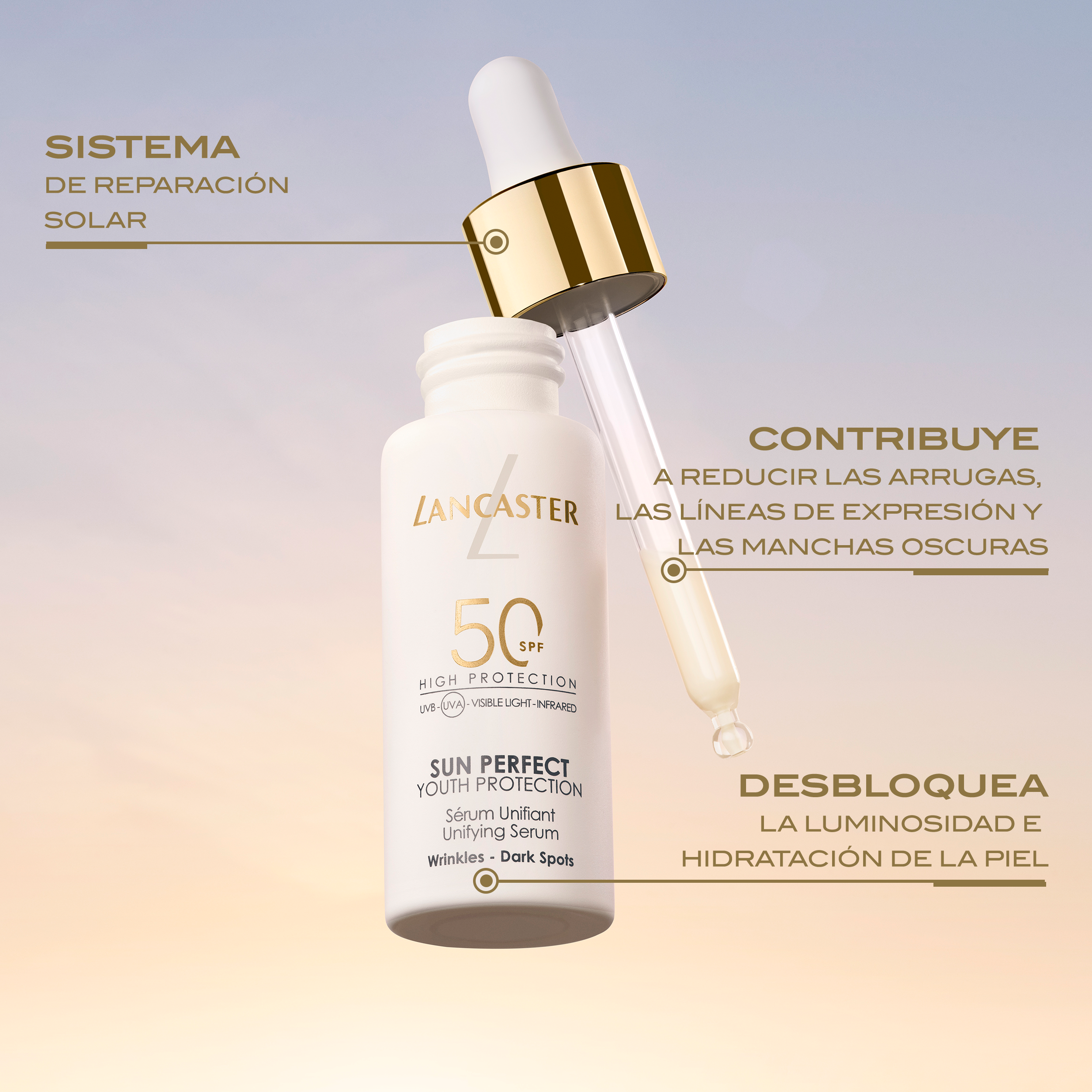 Omladzujúce pleťové sérum Sun Perfect SPF50 Ochrana tváre