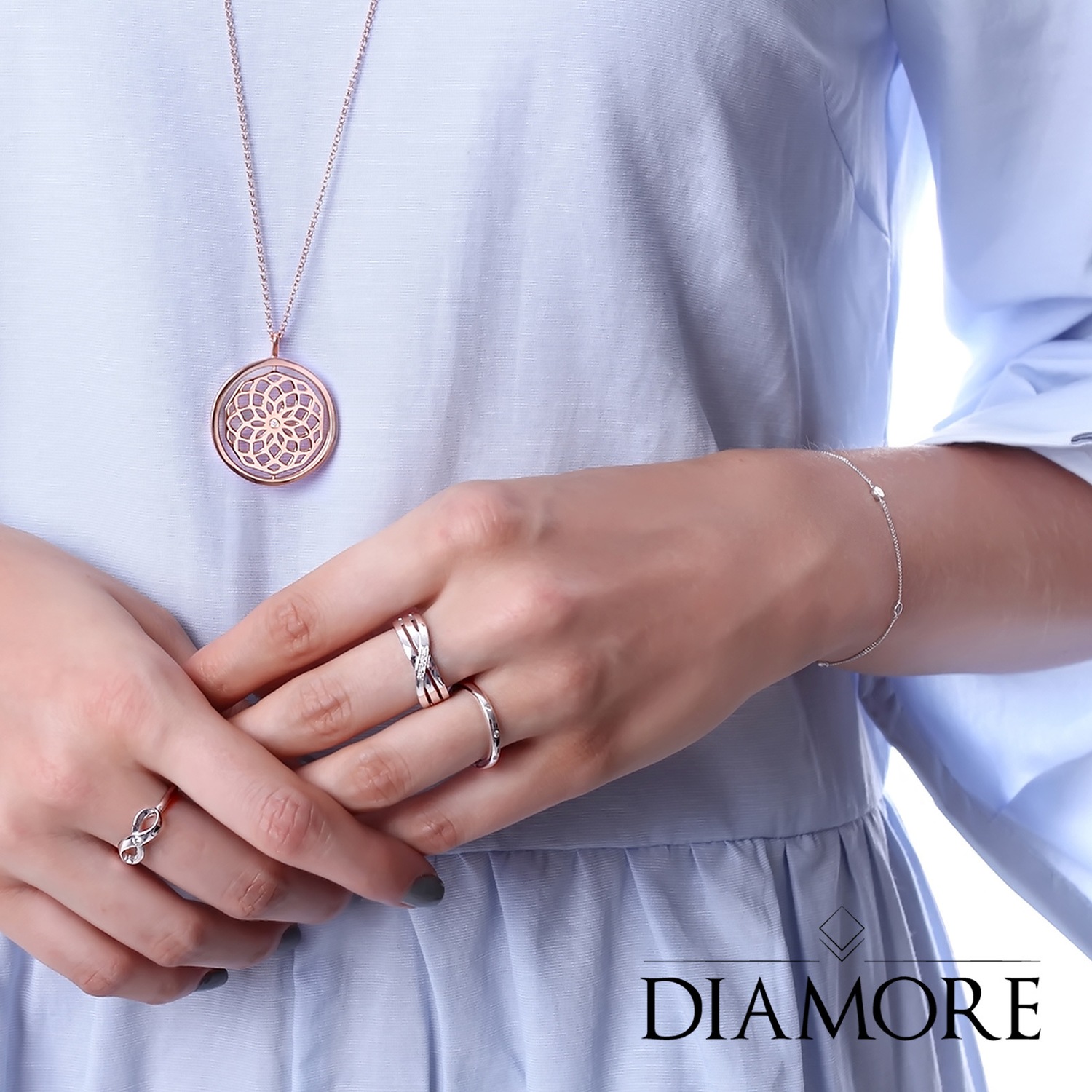 Elli DIAMONDS Femme Classique Précieux avec Diamant (0,04 ct.) en Argent Sterling 925
