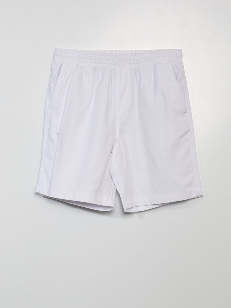 Bermuda elástica con lino - BLANCO