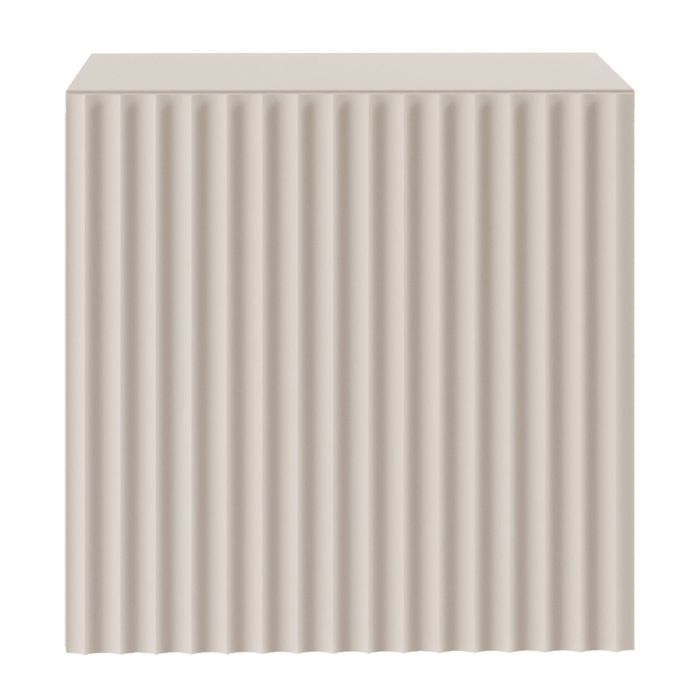 Comodino con 1 anta e frontale a doghe scanalate – SUNDS – 50 cm – beige cashmere