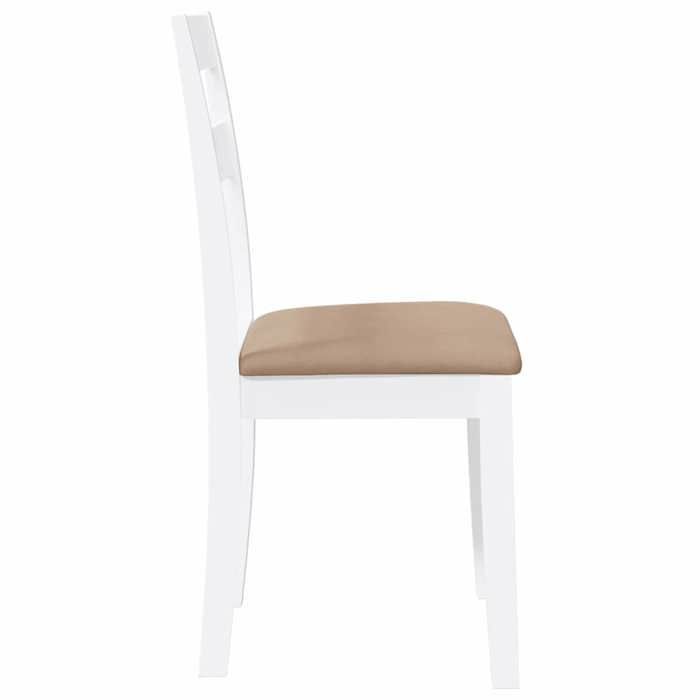 Sillas de comedor vidaXL con cojines, 2 unidades, blancas, madera maciza, goma, silla de comedor, silla, silla de salón, sillas 4102386