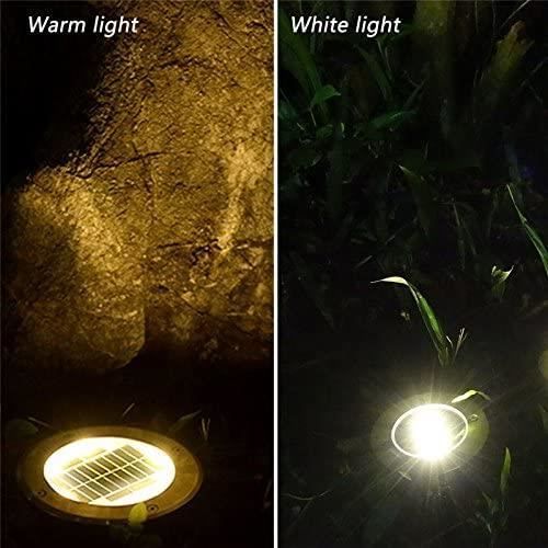 Set van 4 stuks 8 LED-tuinlampen op zonne-energie, waterdichte solar spotlights, voor landschapsverlichting, warm licht