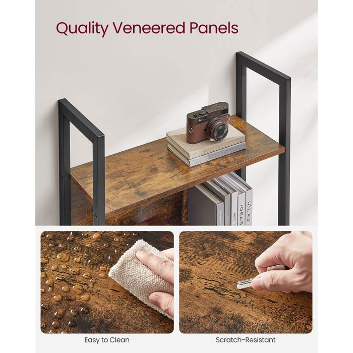 VASAGLE Meuble Étagère à 5 Niveaux, Étagère de Rangement pour Cuisine, 24 x 62 x 165 cm, Style Industriel, Marron Rustique et Noir