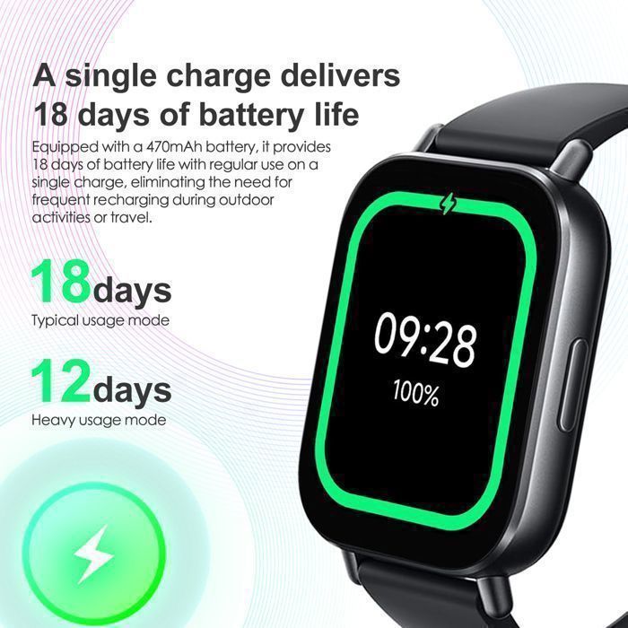Xiaomi Redmi Watch 5 Active smartwatch, zwart — 5ATM, Bluetooth 5.3, hartslagsensor, batterijduur van 18 dagen