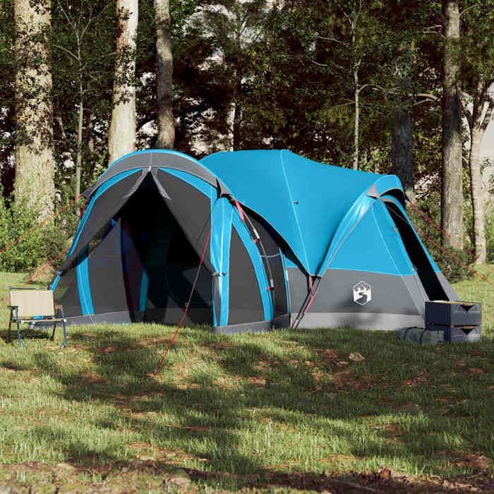 Tenda familiare vidaXL per 8 persone, blu, impermeabile, tipo tipi, tenda, riparo da campeggio, riparo da giardino, tenda da campeggio, riparo 94738
