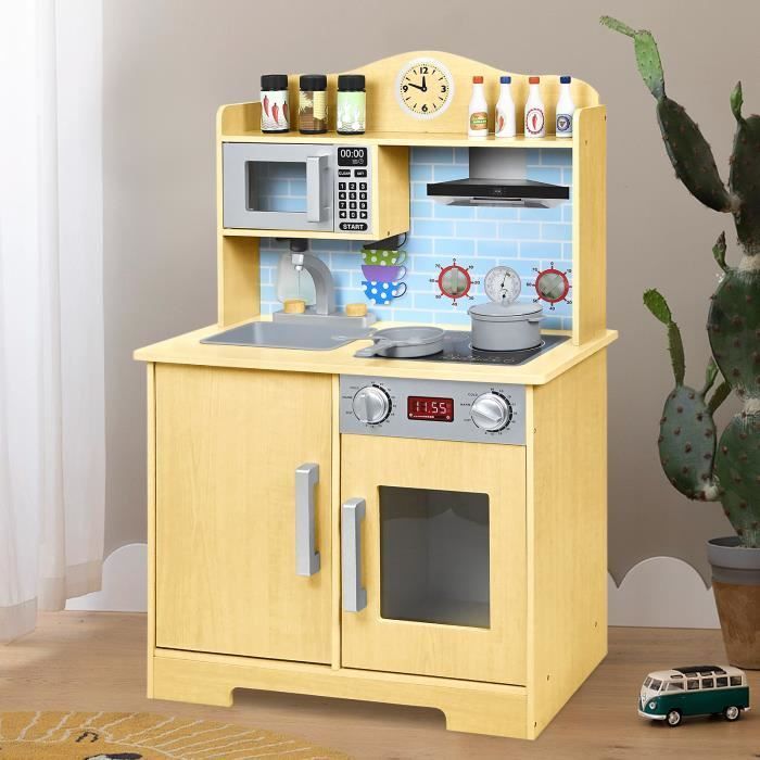Cocina de madera - LILIIN - Tipo B - 59,5 x 29,5 x 91,7 cm - Accesorios incluidos - Para niños de 3 años en adelante