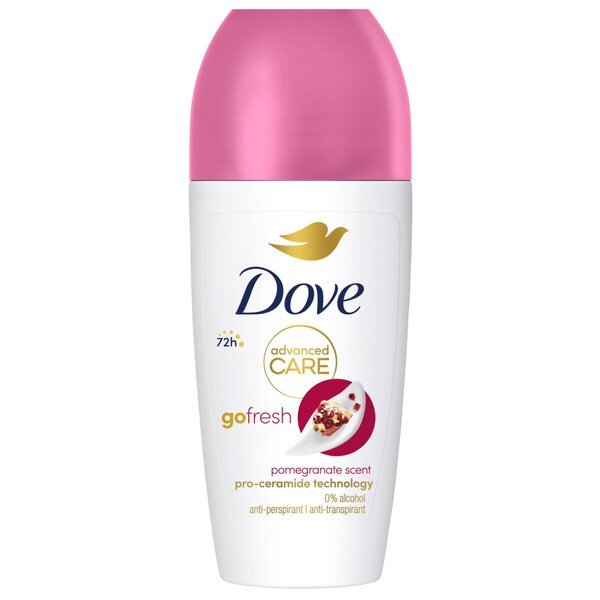 „Dove Go Fresh“ granatų dezodorantas su rutuliniu antgaliu, 50 ml