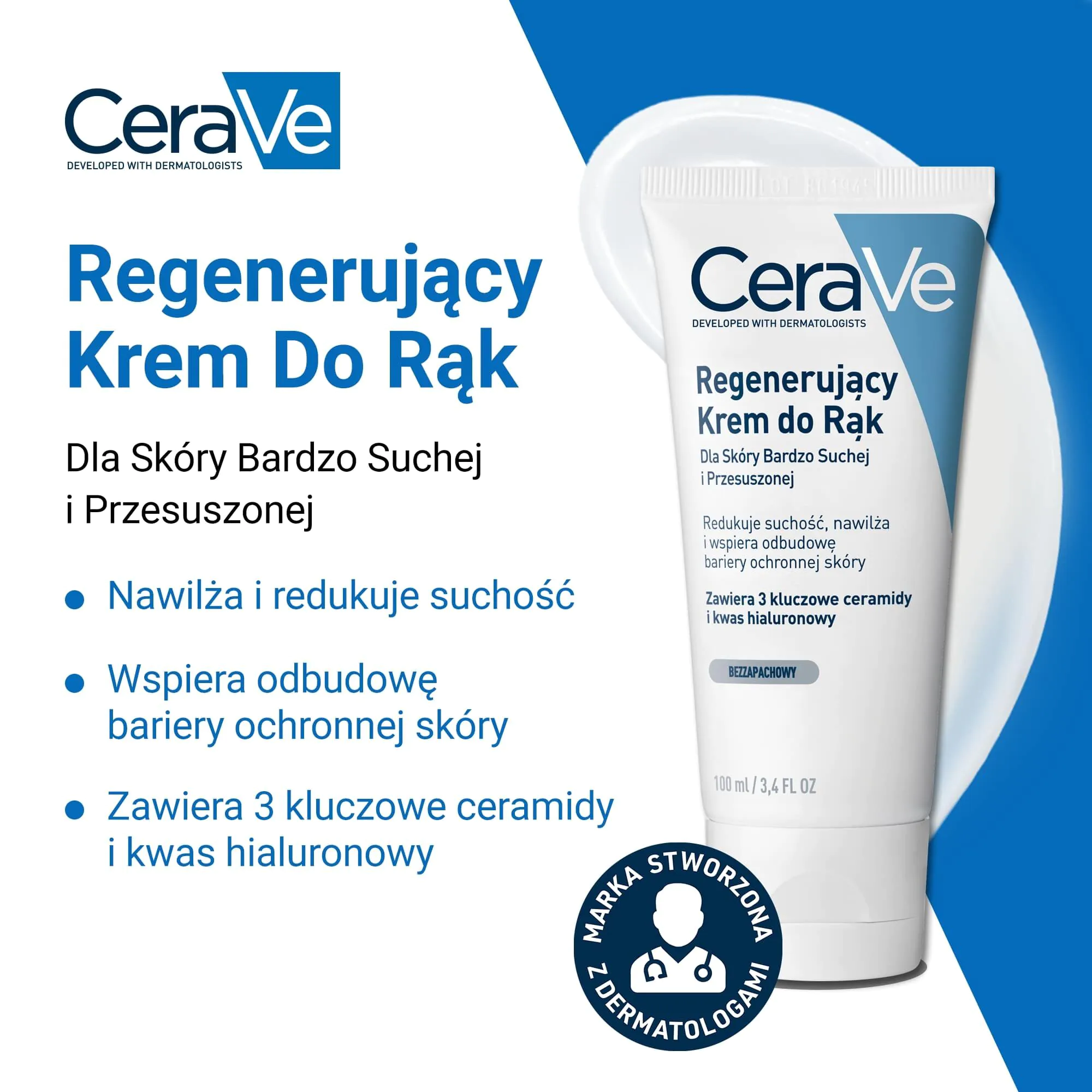 CeraVe Regenerujący krem do rąk do skóry bardzo suchej 100 ml